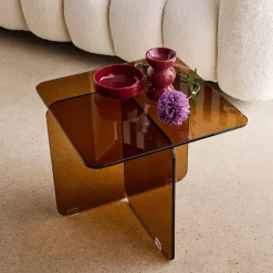 Mesa quadrada em cristal temperado