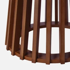 Mesa redondas em efeito madeira, set de 2