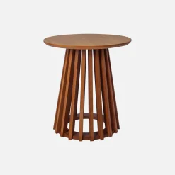 Mesa redondas em efeito madeira, set de 2