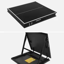 Mini mesa de ping pong dobrável com 4 raquetes e 6 bolas