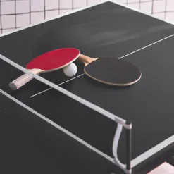 Mini mesa de ping pong dobrável interna com 2 raquetes e 3 bolas, 150 cm