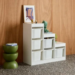 Móvel de armazenamento infantil escada 6 caixas de armazenamento
