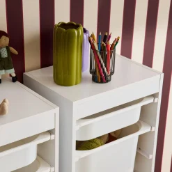 Móvel de armazenamento infantil 4 caixas de armazenamento, set de 2