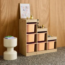 Móvel de arrumação infantil em escada com 6 caixas