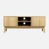 Móvel de TV com efeito madeira de 2 portas, 120cm