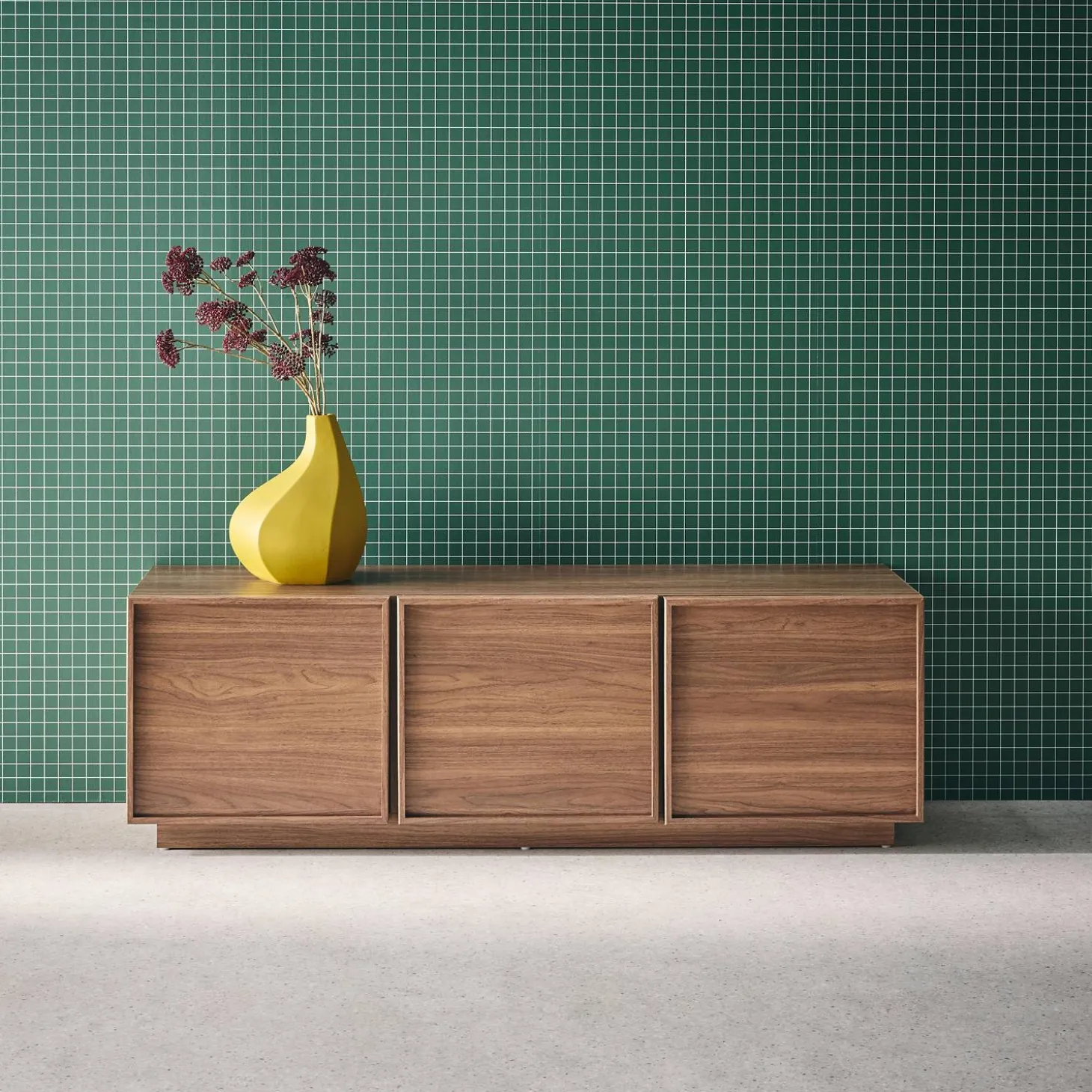 Móvel de TV decorativo madeira 3 portas, 140cm