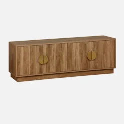 Móvel de TV efeito madeira mel de 4 portas , 140cm