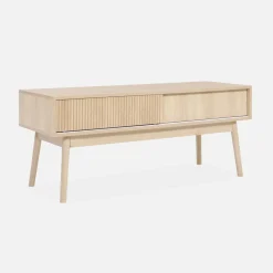 Móvel de TV em madeira de 2 portas, 115cm