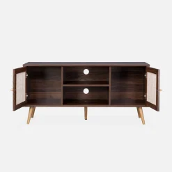 Móvel de TV escandinavo em vime, 120cm