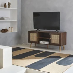 Móvel de TV escandinavo em vime, 120cm
