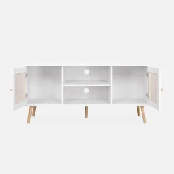 Móvel de TV escandinavo em vime, 120cm
