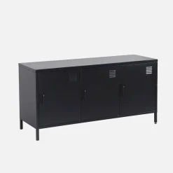 Móvel de TV industrial de metal com 3 portas, 120cm