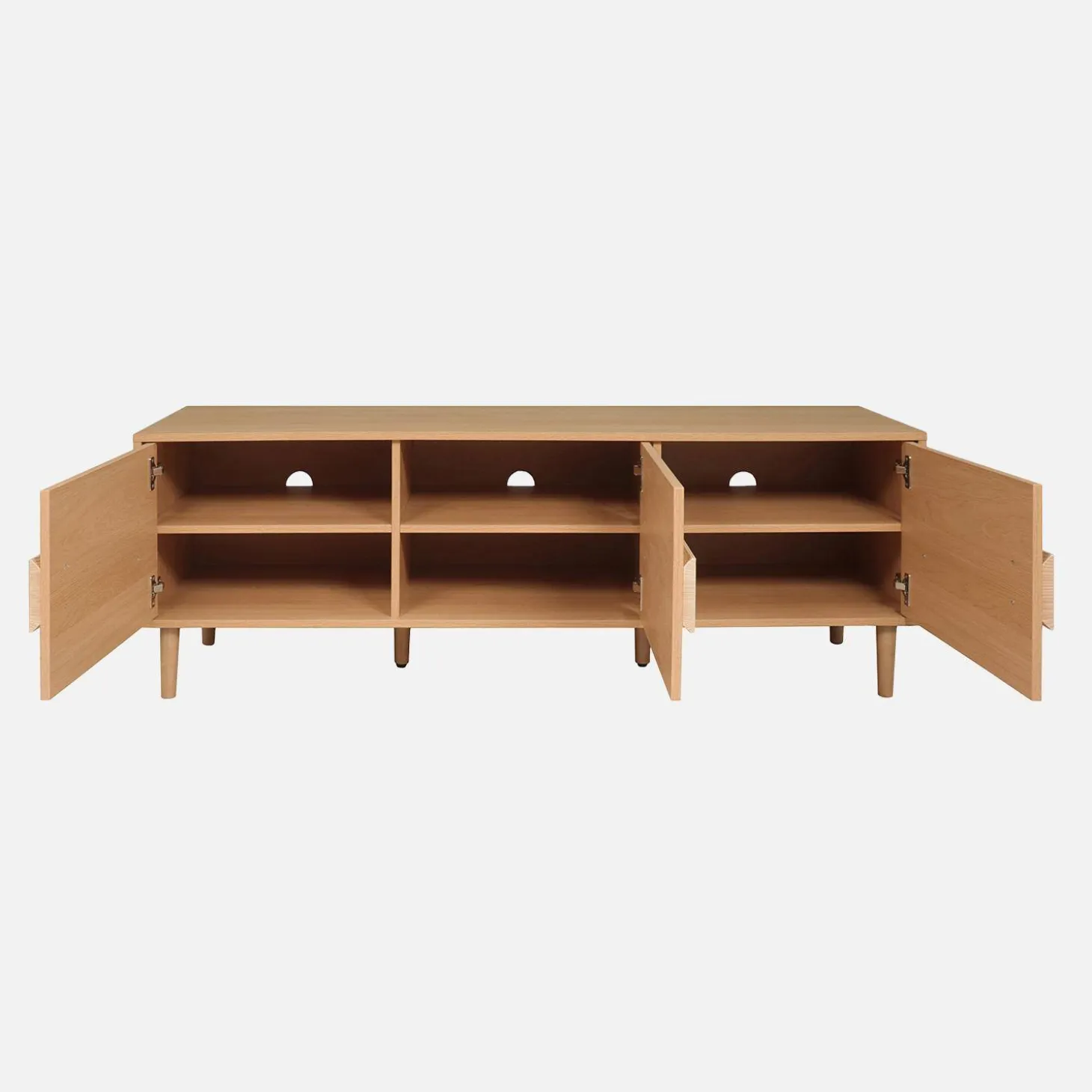 Móvel de TV vintage efeito madeira em 3 portas, 150cm