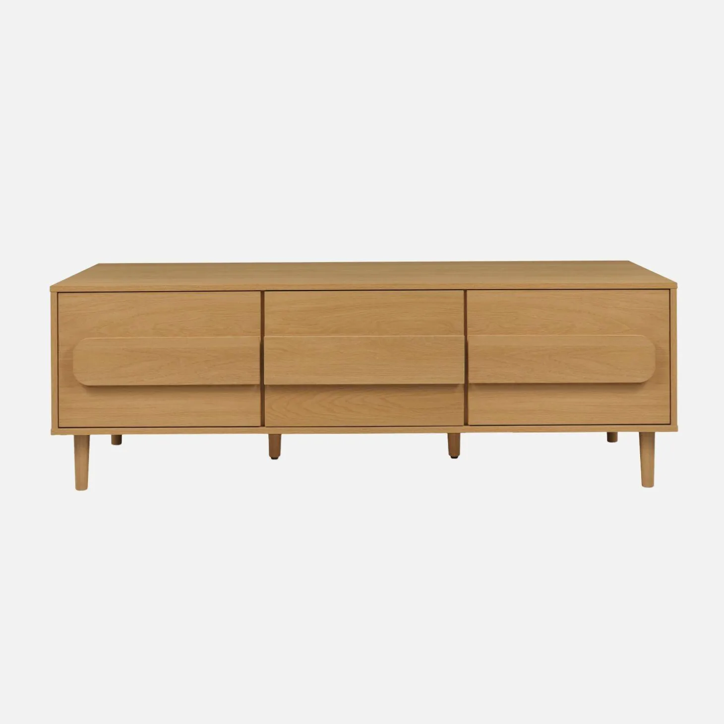 Móvel de TV vintage efeito madeira em 3 portas, 150cm