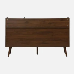 Móvel para vinil XL vintage efeito madeira escura, 130cm