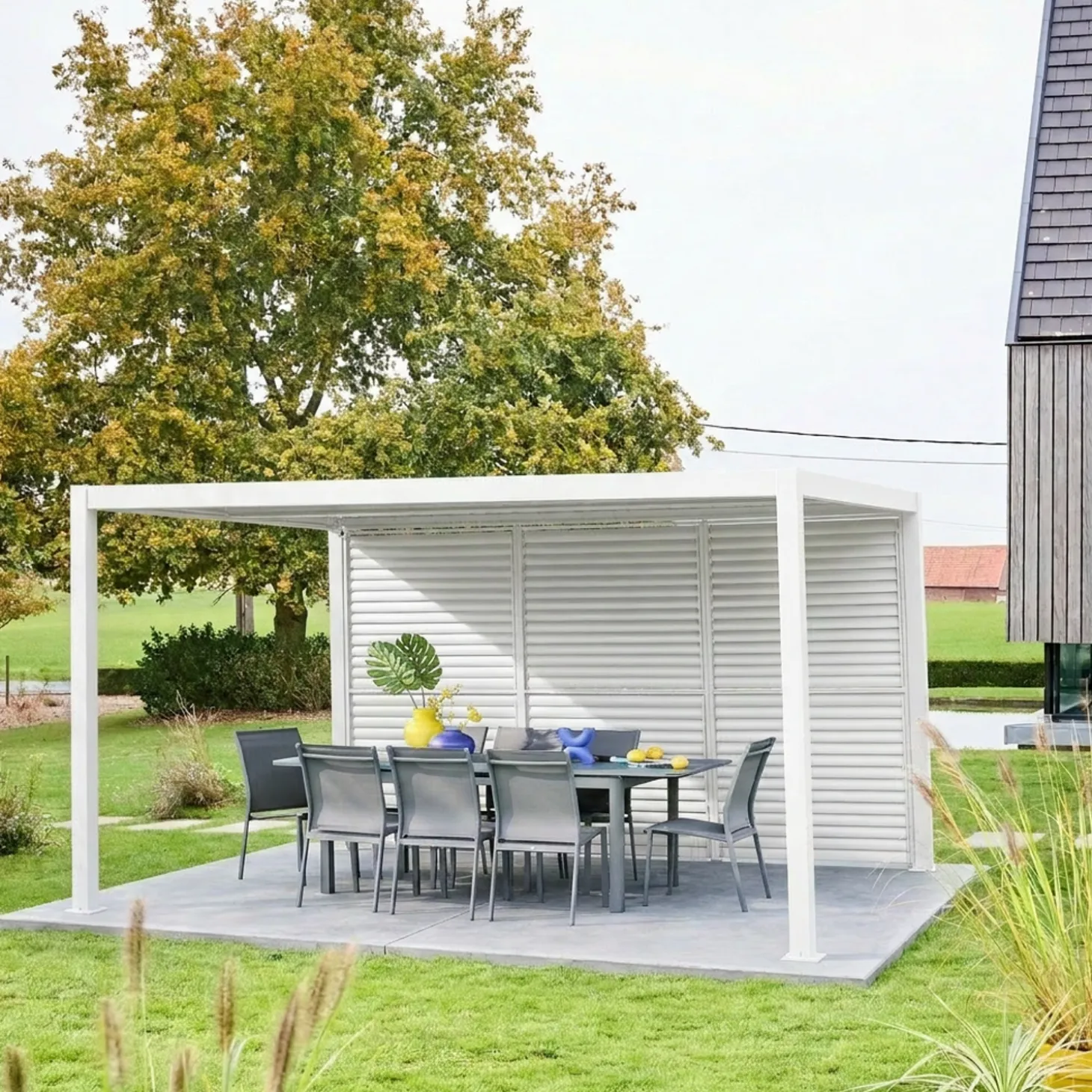 Persiana com lâminas ajustáveis 1.3m para pérgola bioclimática 3x4m