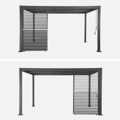 Persiana com lâminas ajustáveis 1.3m para pérgola bioclimática de alumínio