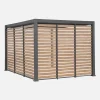 Persiana de alumínio horizontal 1.3m com efeito madeira para pérgola bioclimática