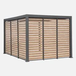 Persiana de alumínio horizontal 1.3m com efeito madeira para pérgola bioclimática