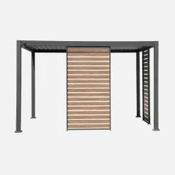 Persiana de alumínio horizontal 1.3m com efeito madeira para pérgola bioclimática