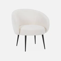 Poltrona aconchegante com design de metal e cachos