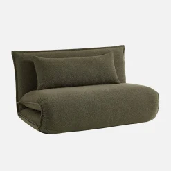 Poltrona cama em tecido bouclé, 2 lugares