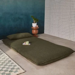 Poltrona cama em tecido bouclé, 2 lugares