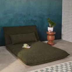 Poltrona cama em tecido bouclé, 2 lugares