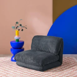Poltrona cama em veludo canelado grosso