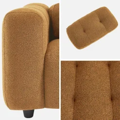 Poltrona em tecido boucle texturado, 1 lugar