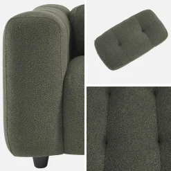 Poltrona em tecido boucle texturado, 1 lugar