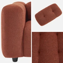 Poltrona em tecido boucle texturado, 1 lugar