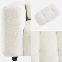 Poltrona em tecido boucle texturado, 1 lugar