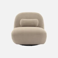 Poltrona giratório 360º em tecido boucle texturado
