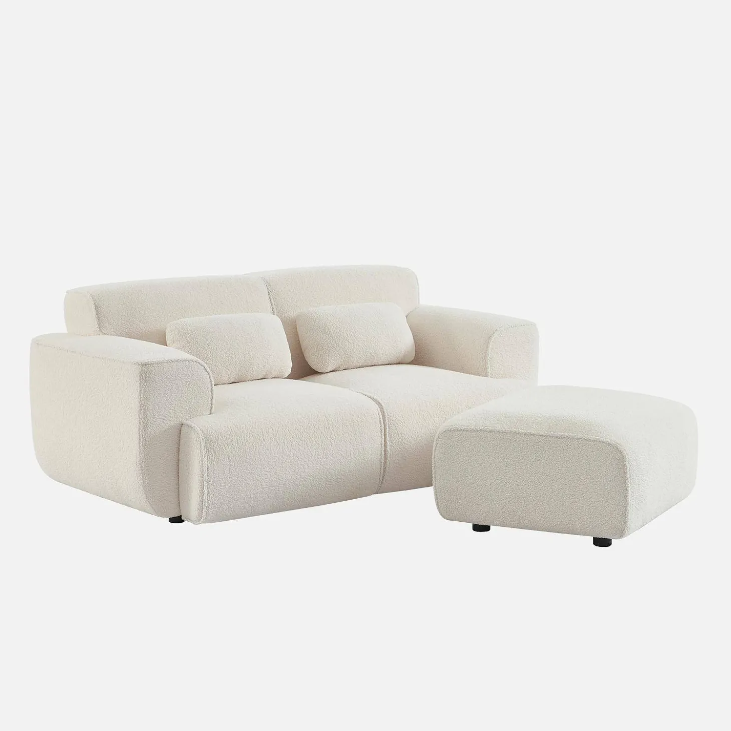 Pouf, apoio para os pés para sofá bouclede 2 lugares