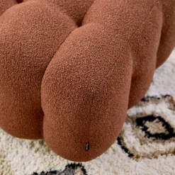 Pouf, banquinho boucle texturada para sofá 2 lugares