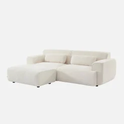Pouf, descanso para os pés para sofá boucle de 3 lugares