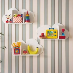 Prateleiras de parede em nuvem para quarto de criança, set de 3