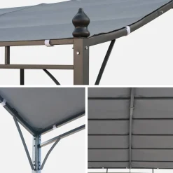Pérgola acoplada de aço, 3x2,5m