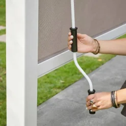 Pérgola bioclimática, alumínio e aço, 3x4m com estore 3m + estore 4m