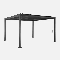 Pérgola bioclimática de alumínio e aço com lâminas ajustáveis 3,6x3,6m
