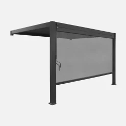 Pérgola bioclimática de alumínio encostada 3x4m + 1 estore 4m