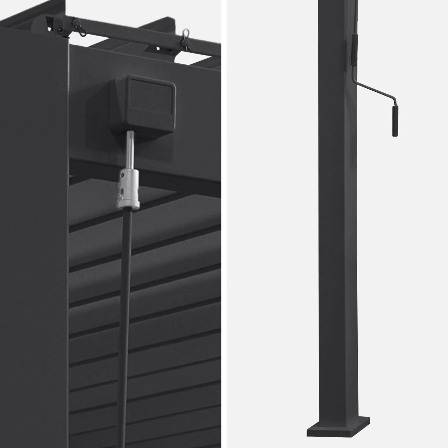 Pérgola bioclimática de alumínio encostada 3x4m + 1 estore 4m
