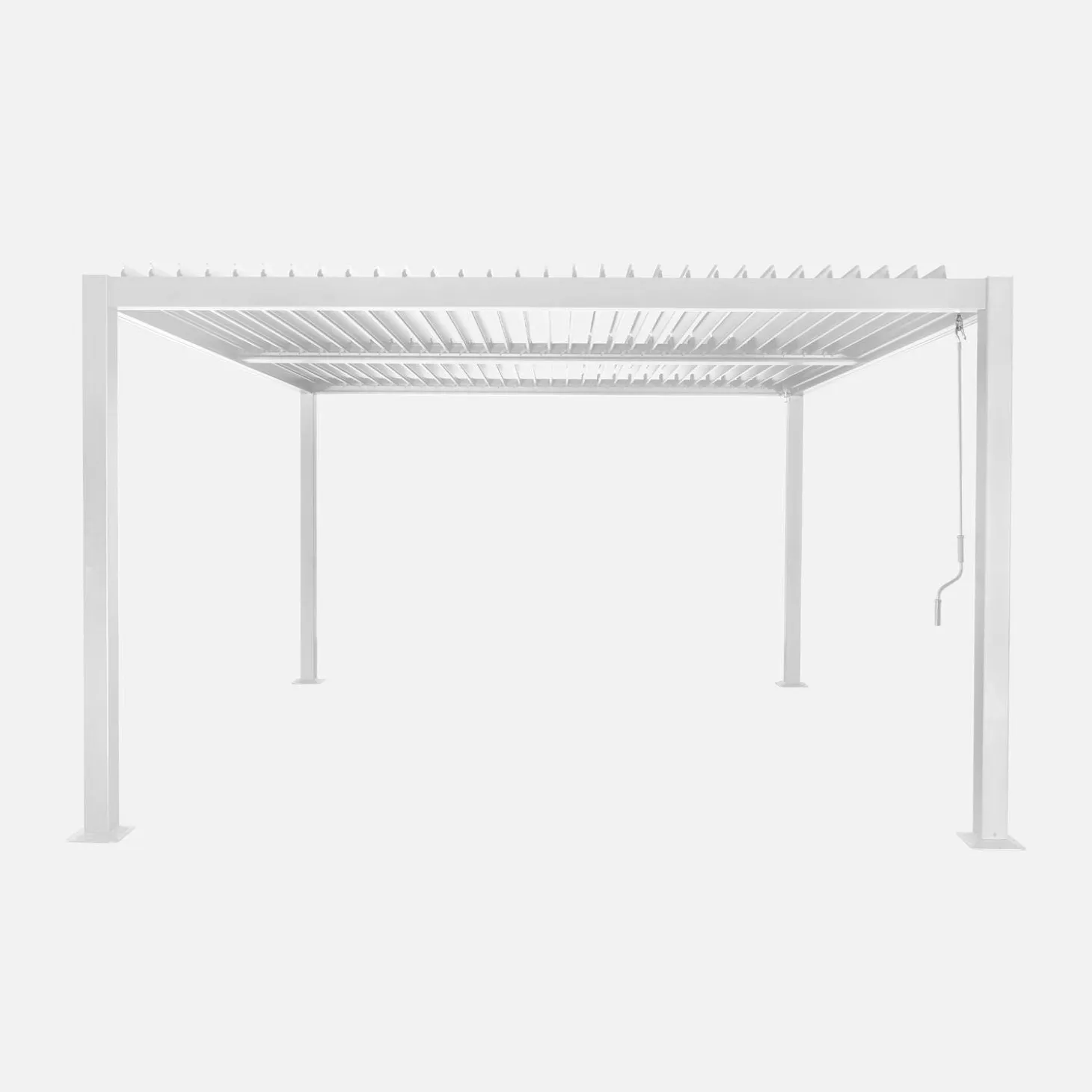 Pérgola bioclimática de alumínio e aço com lâminas ajustáveis 3,6x3,6m