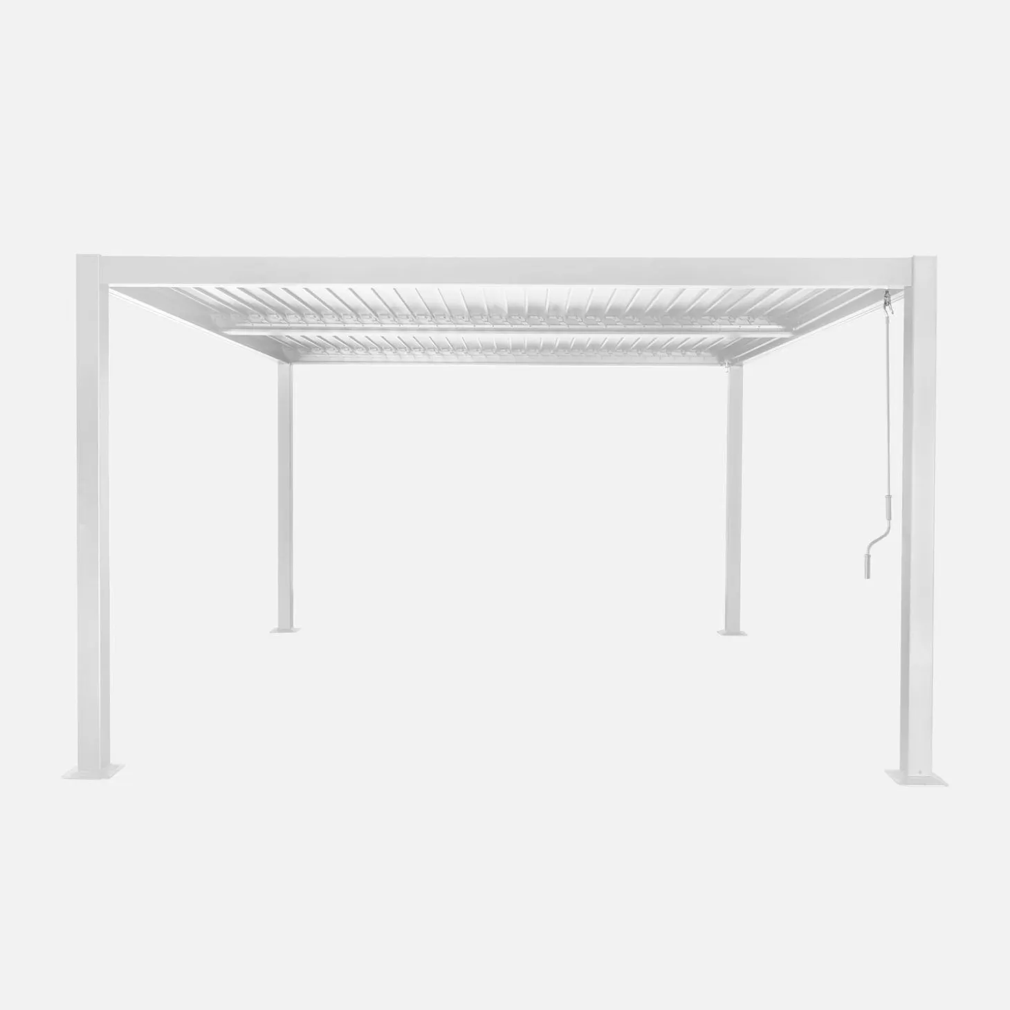 Pérgola bioclimática de alumínio e aço com lâminas ajustáveis 3,6x3,6m