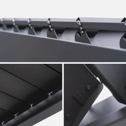Pérgola bioclimática de alumínio 3x3m + 2 estores de 3m