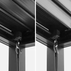 Pérgola bioclimática de alumínio e aço 3x4m + 3 persianas 100cm