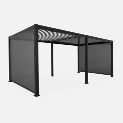 Pérgola bioclimática em alumínio 3x6m + 2 estores 3m