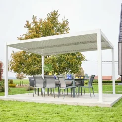 Pérgola bioclimática em alumínio e aço 3x4m com lâminas ajustáveis