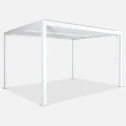 Pérgola bioclimática em alumínio e aço 3x4m com lâminas ajustáveis
